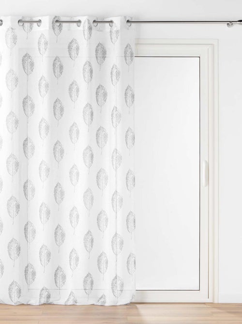 Visillo con ojales con efecto lino impreso - Kiabi
