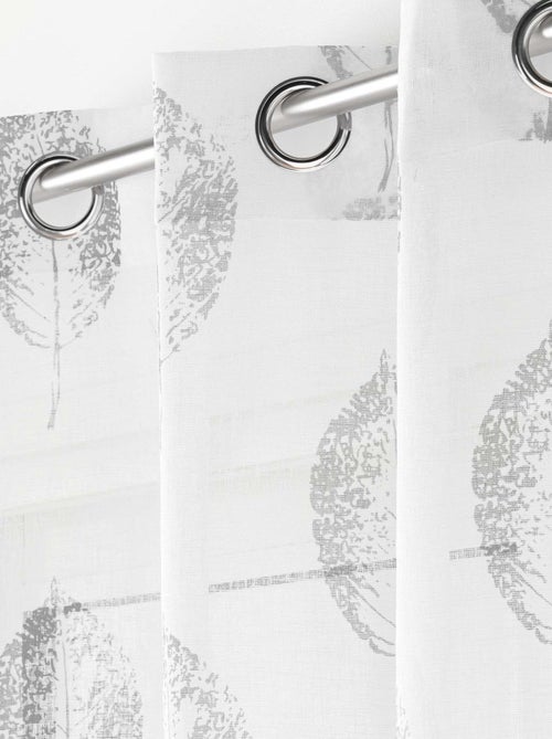 Visillo con ojales con efecto lino impreso - Kiabi