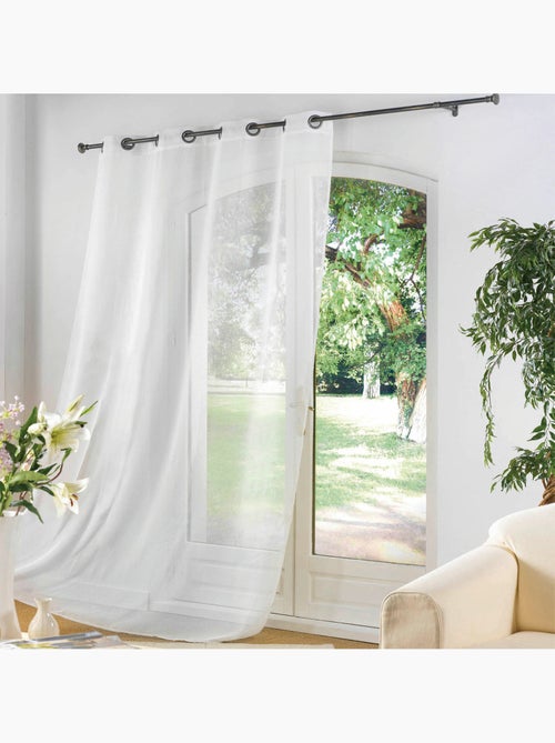 Visillo con ojales de metal 140 x 240 cm – luminette liso luminea blanco - Kiabi Visillo con ojales de metal 140 x 240 cm – luminette liso luminea blanco - Kiabi