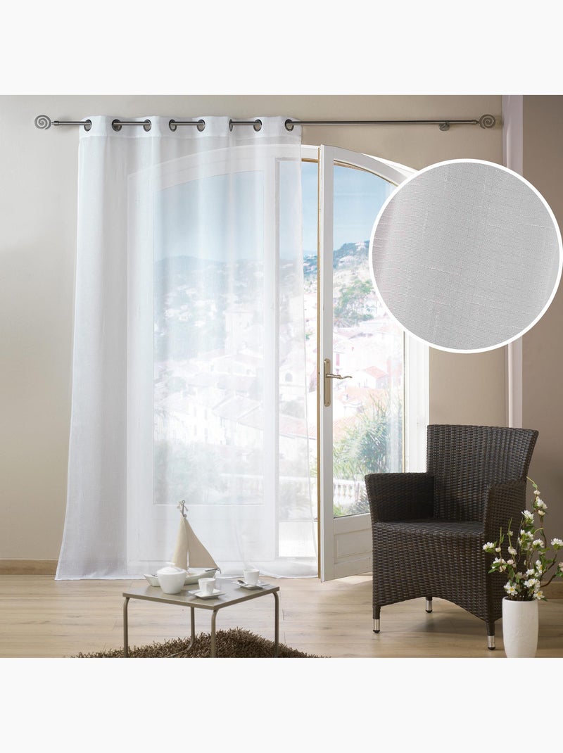 Visillo con ojales de metal 140 x 240 cm – luminette liso luminea blanco Blanco - Kiabi