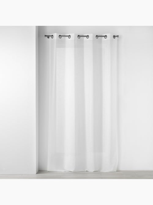 Visillo con ojales de metal 140 x 240 cm – luminette liso luminea blanco - Kiabi Visillo con ojales de metal 140 x 240 cm – luminette liso luminea blanco - Kiabi