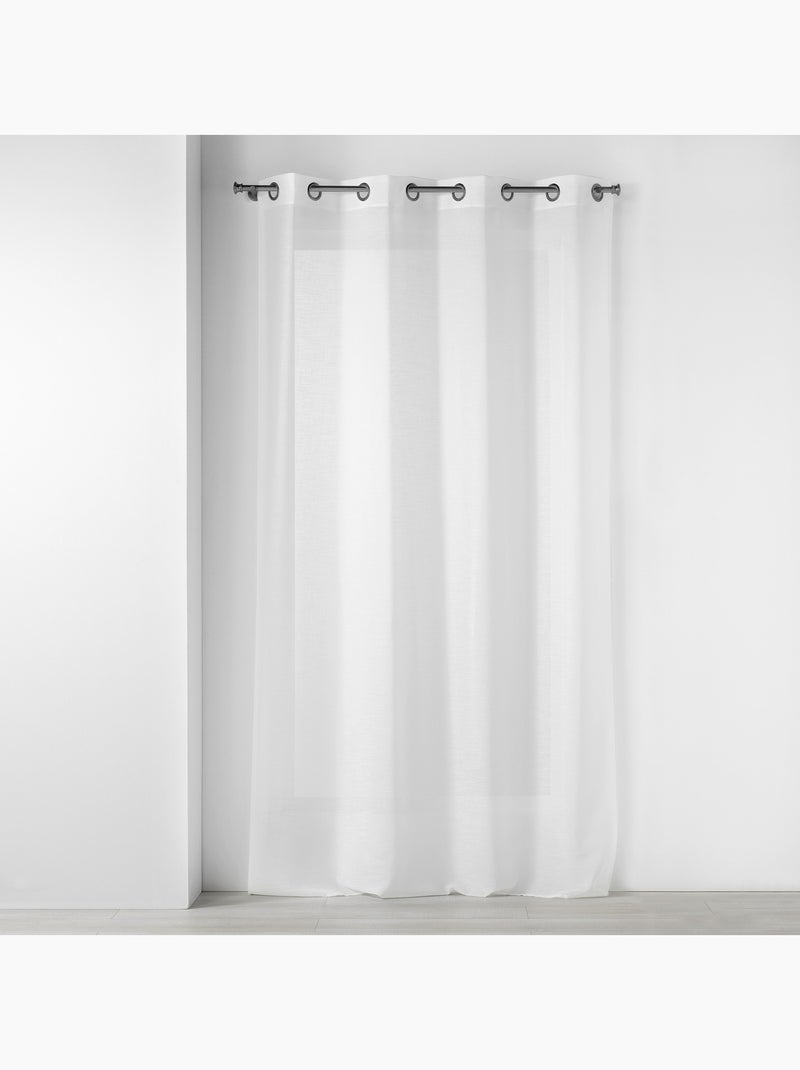 Visillo con ojales de metal 140 x 240 cm – luminette liso luminea blanco Blanco - Kiabi