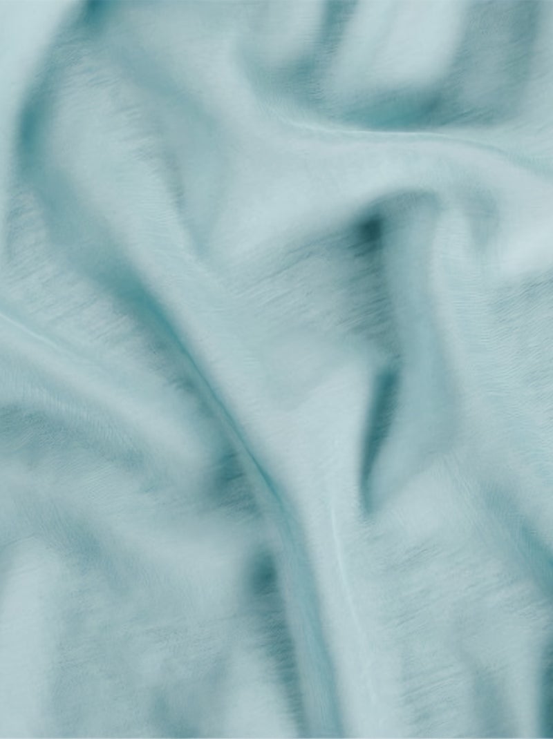 Visillo con Ojales de Tela Reciclada Azul celadón - Kiabi