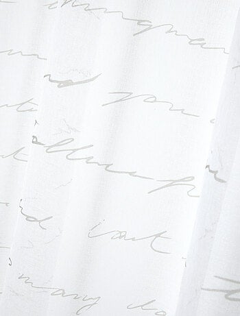 Visillo con ojales estampado con texto