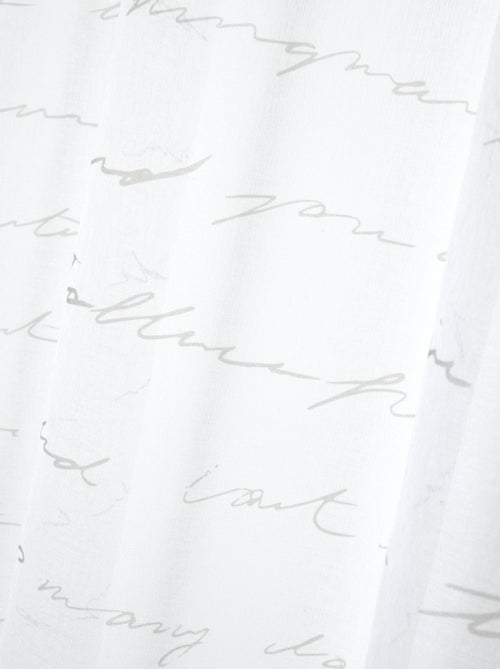 Visillo con ojales estampado con texto - Kiabi