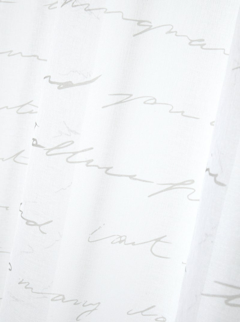 Visillo con ojales estampado con texto Blanco - Kiabi