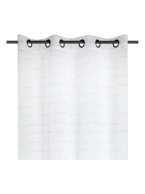 Visillo con ojales estampado con texto - Kiabi