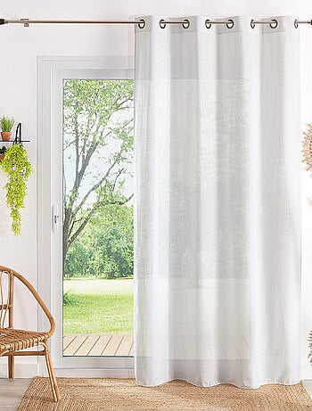 Visillo con ojales liso de policotón y lino