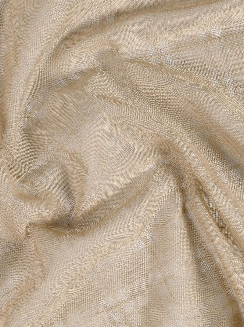 Visillo con Ojales Motivos de Cuadros Alsacianos Beige - Kiabi