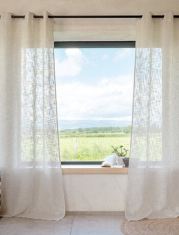 Visillo con ojales natural efecto lino