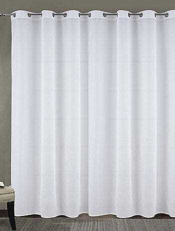 Visillo con Ojales Tejido con Relieve Efecto Arrugado