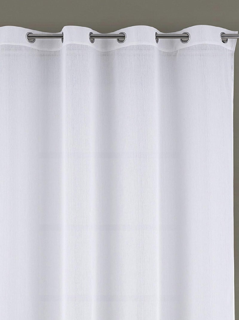 Visillo con Ojales Tejido con Relieve Efecto Arrugado Blanco - Kiabi