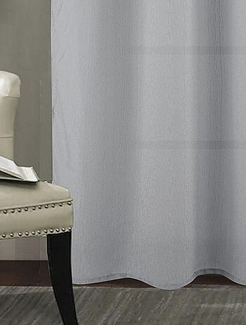 Visillo con Ojales Tejido con Relieve Efecto Arrugado