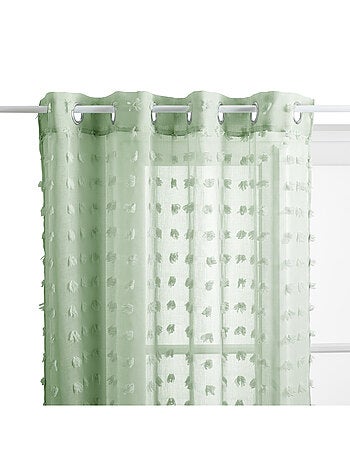 Visillo con ojales y pequeños pompones