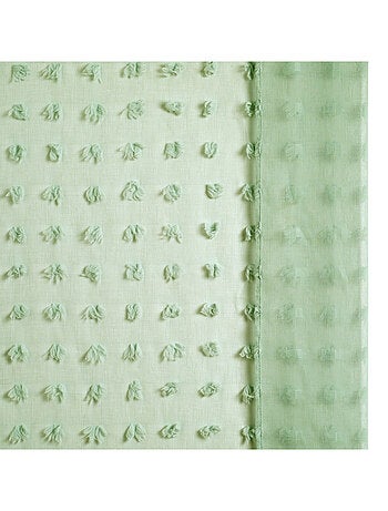 Visillo con ojales y pequeños pompones