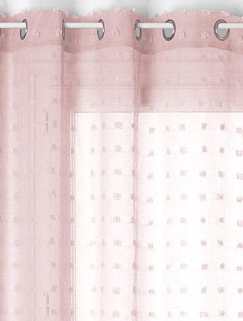 Visillo con ojales y pequeños pompones