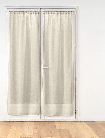 Visillo con pasador en gasa tejida para puerta-ventana