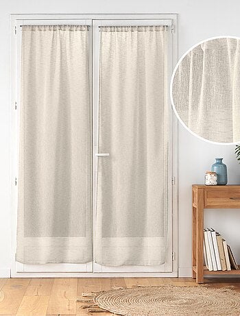 Visillo con pasador en gasa tejida para puerta-ventana