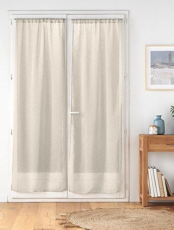 Visillo con pasador en gasa tejida para puerta-ventana