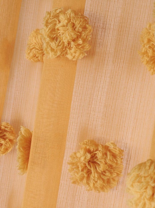 Visillo con pompones bordados - Kiabi