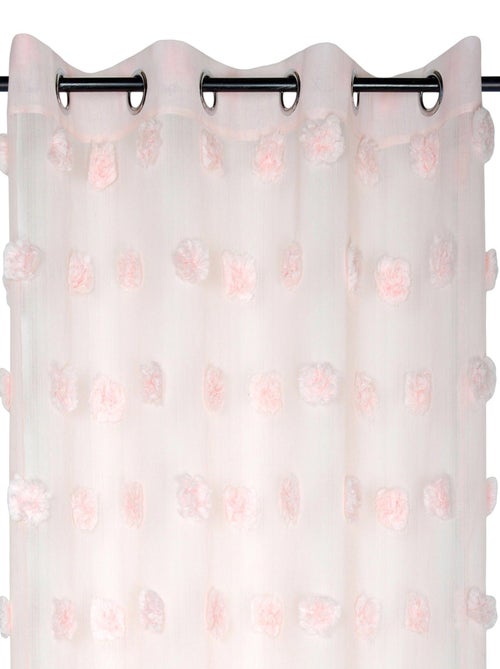 Visillo con pompones bordados - Kiabi