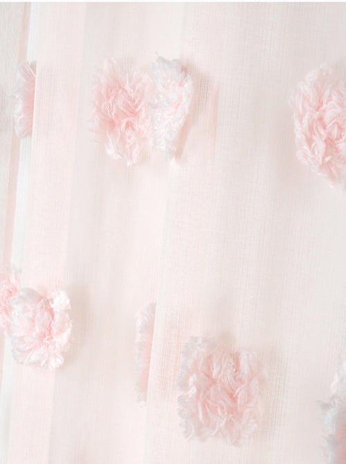 Visillo con pompones bordados - Kiabi