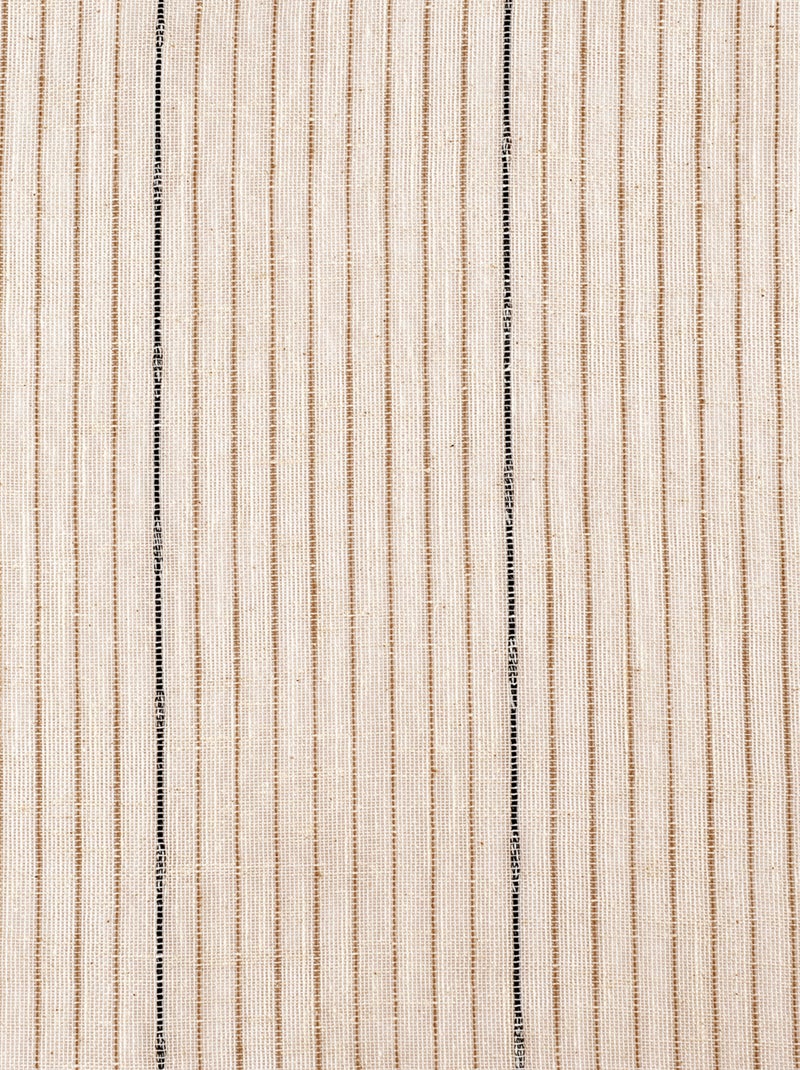 Visillo de algodón y lana con rayas decorativas Beige - Kiabi