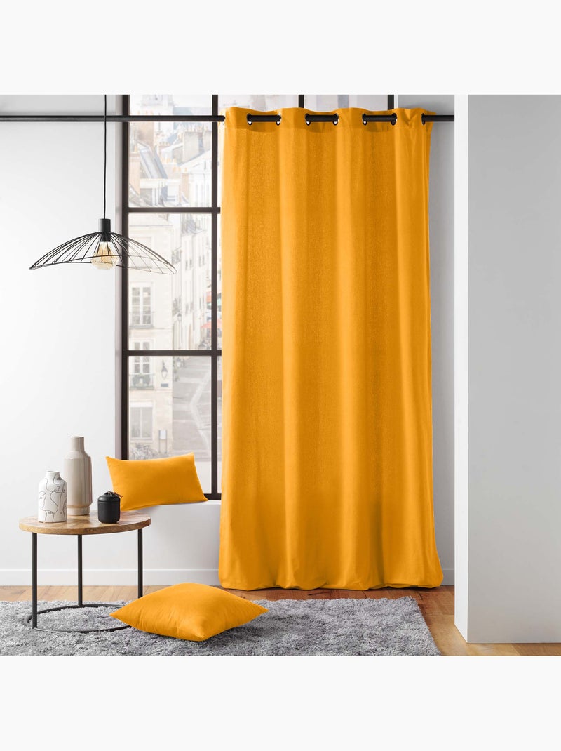 Visillo de decoración de poliéster/algodón reciclado Amarillo - Kiabi