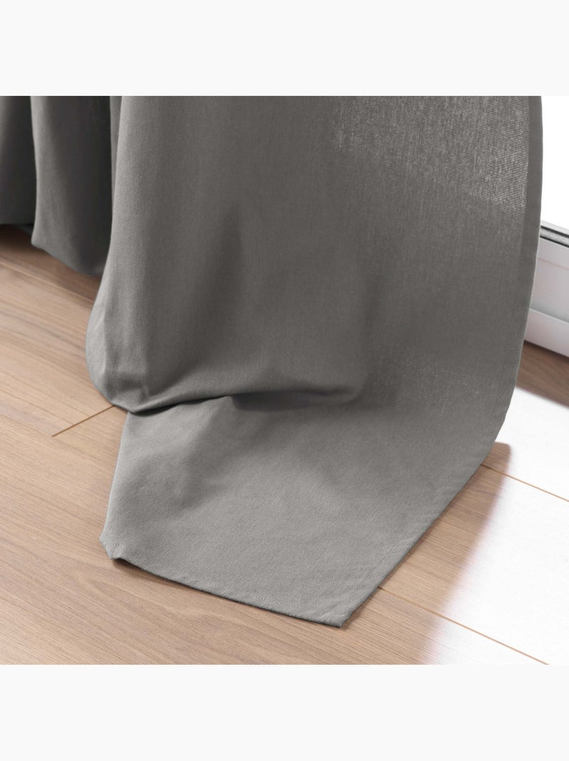 Visillo de decoración de poliéster/algodón reciclado Gris - Kiabi