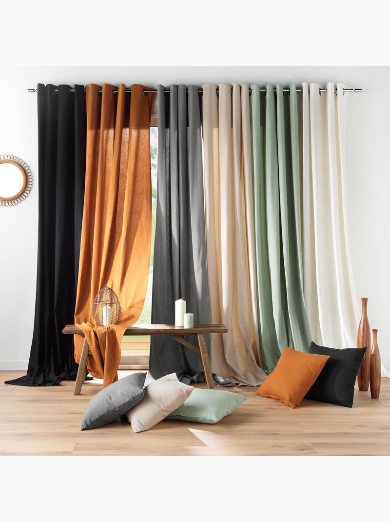 Visillo de decoración de poliéster/algodón reciclado Gris - Kiabi