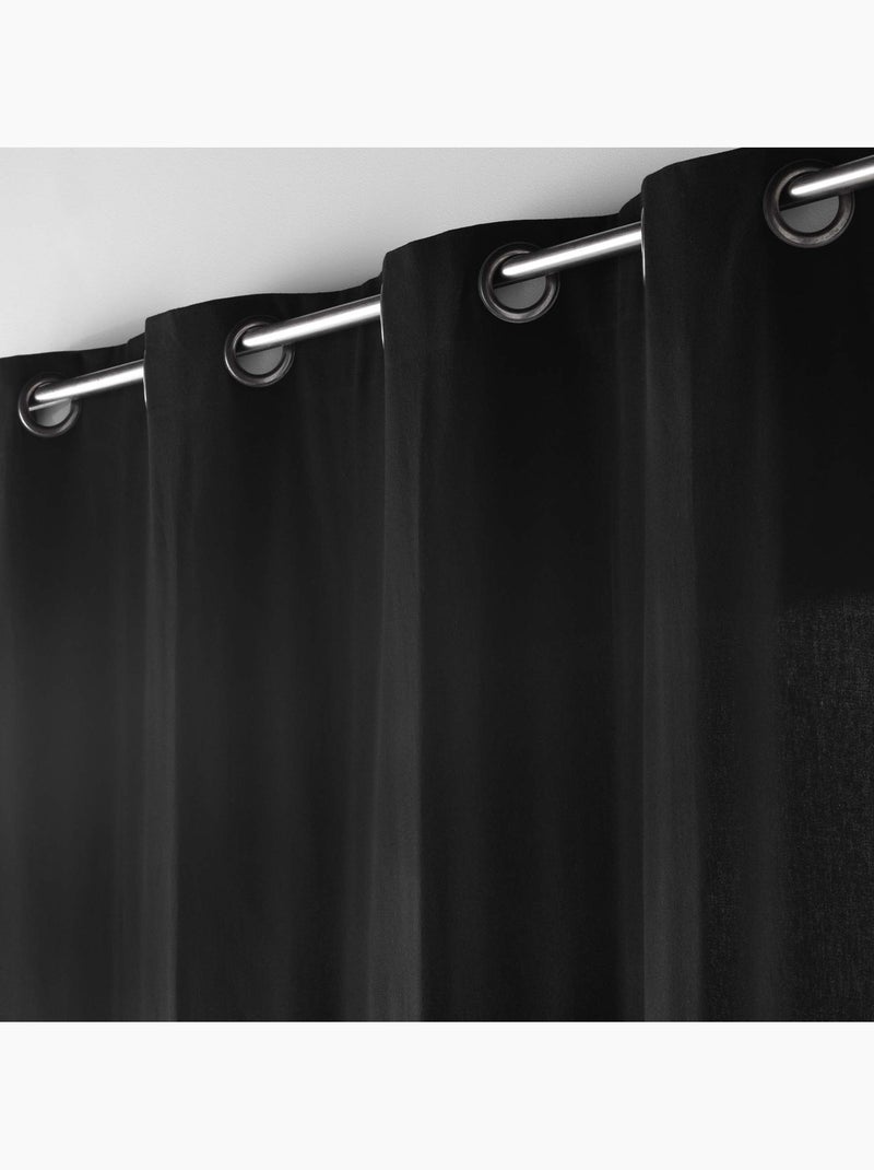 Visillo de decoración de poliéster/algodón reciclado Negro - Kiabi