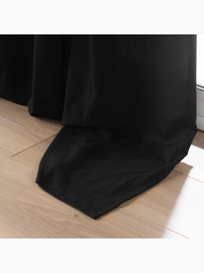 Visillo de decoración de poliéster/algodón reciclado Negro - Kiabi