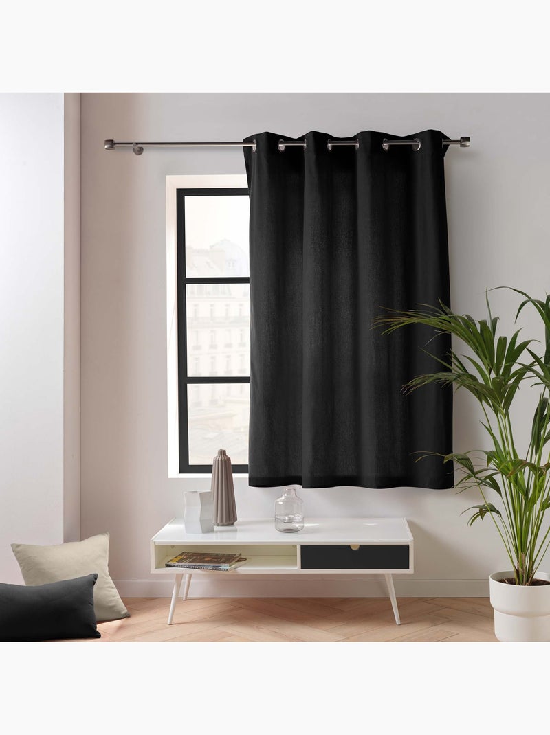 Visillo de decoración de poliéster/algodón reciclado Negro - Kiabi