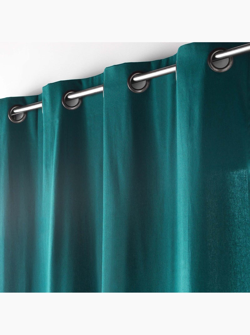 Visillo de decoración de poliéster/algodón reciclado Verde esmeralda - Kiabi