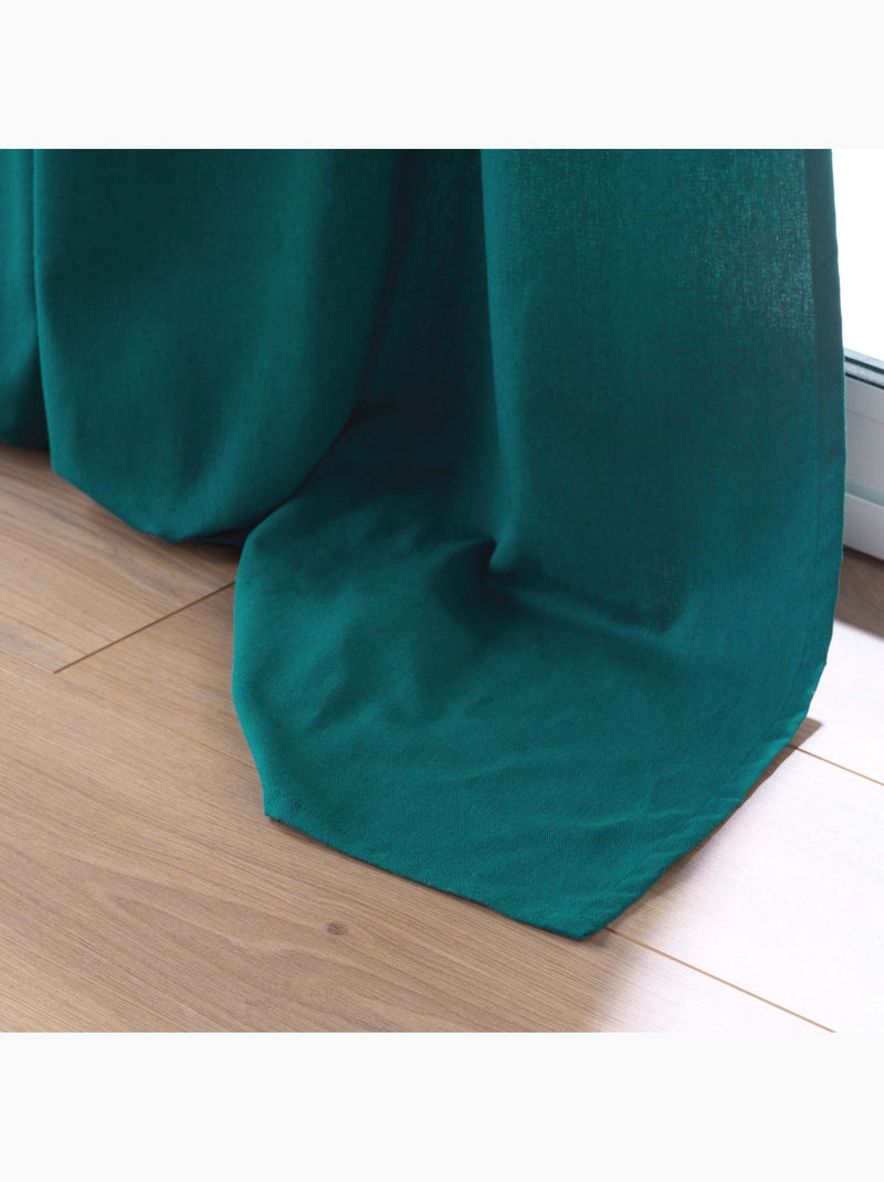 Visillo de decoración de poliéster/algodón reciclado Verde esmeralda - Kiabi