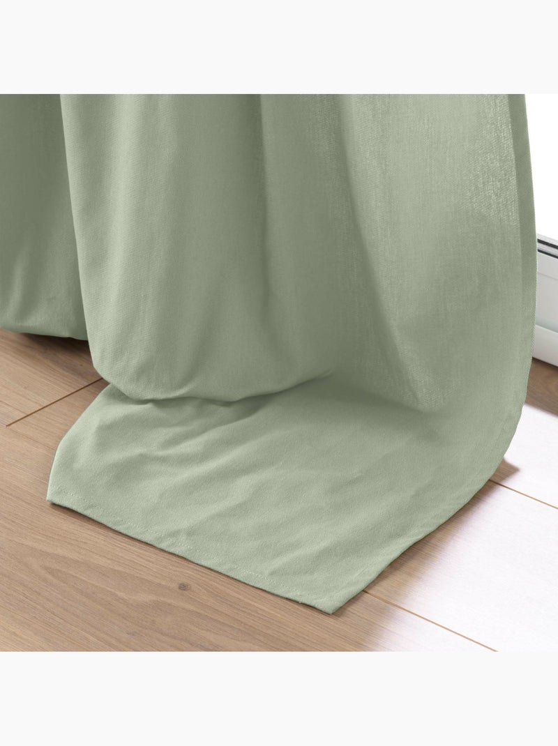 Visillo de decoración de poliéster/algodón reciclado Verde oliva - Kiabi