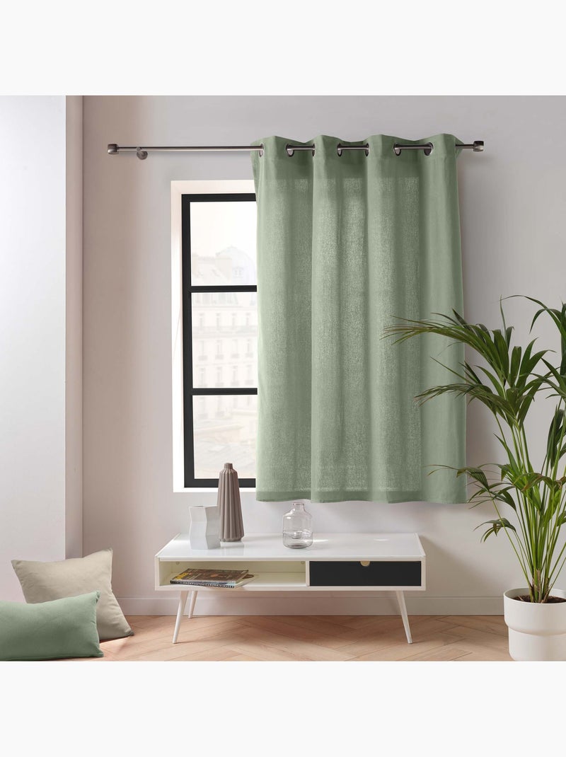 Visillo de decoración de poliéster/algodón reciclado Verde oliva - Kiabi