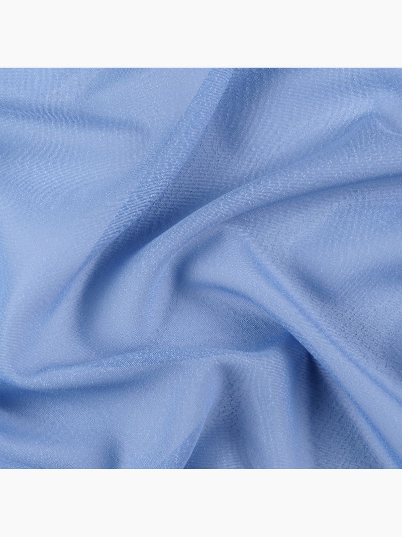 Visillo de efecto natural con hilos en relieve Azul - Kiabi