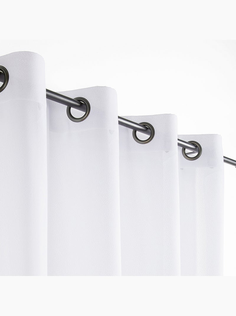 Visillo de efecto natural con hilos en relieve Blanco - Kiabi