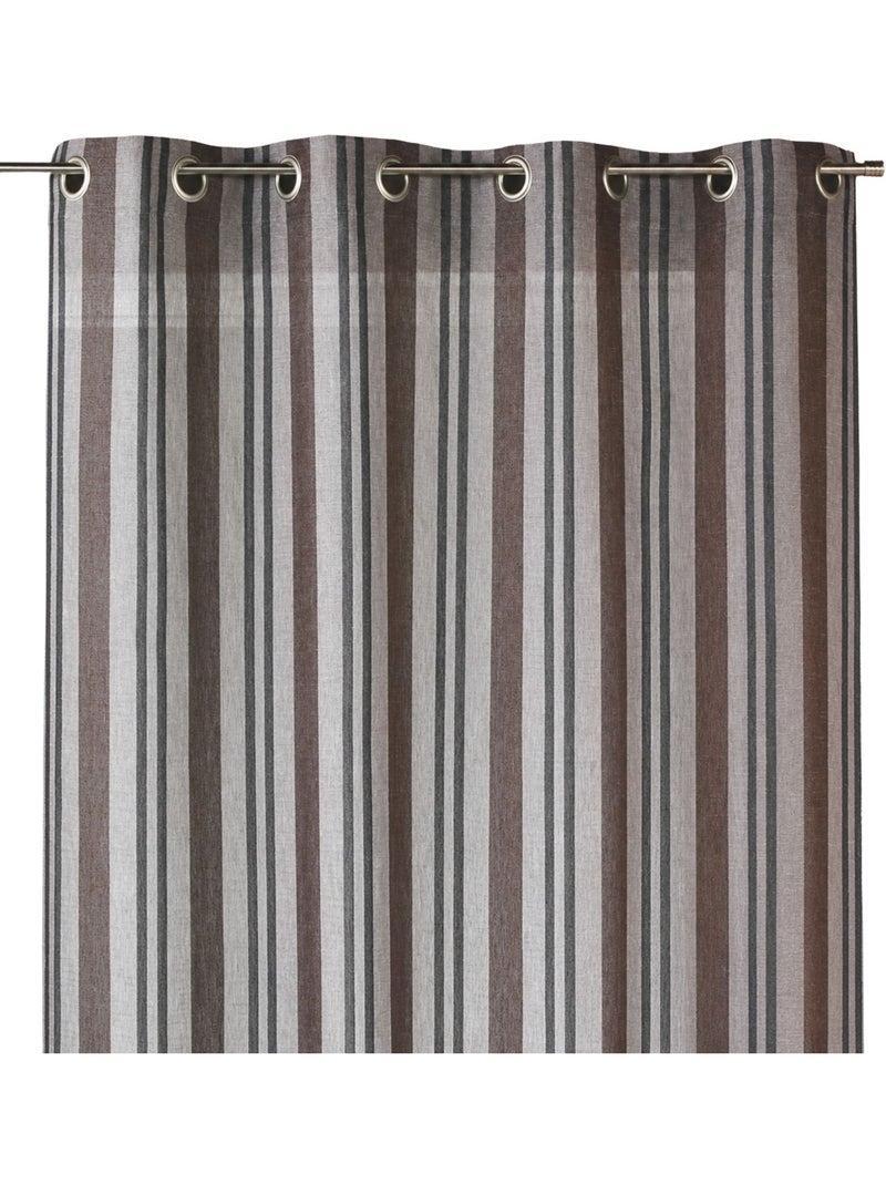 Visillo de estameña rayas verticales Gris claro - Kiabi