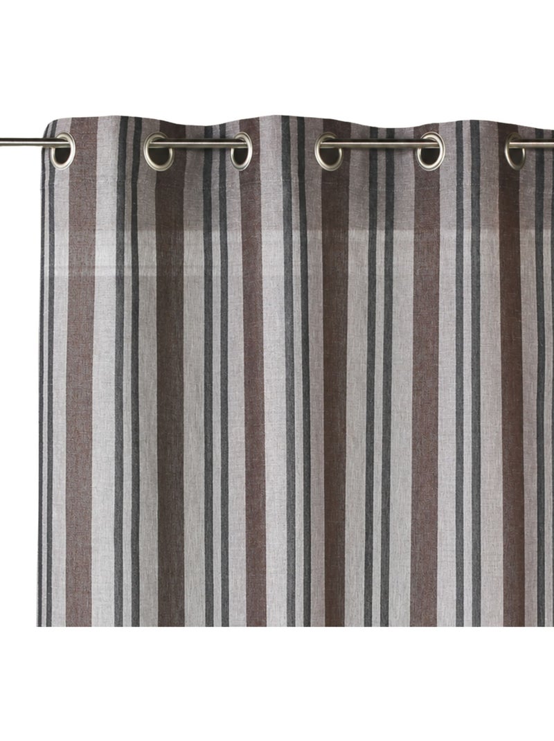 Visillo de estameña rayas verticales Gris claro - Kiabi