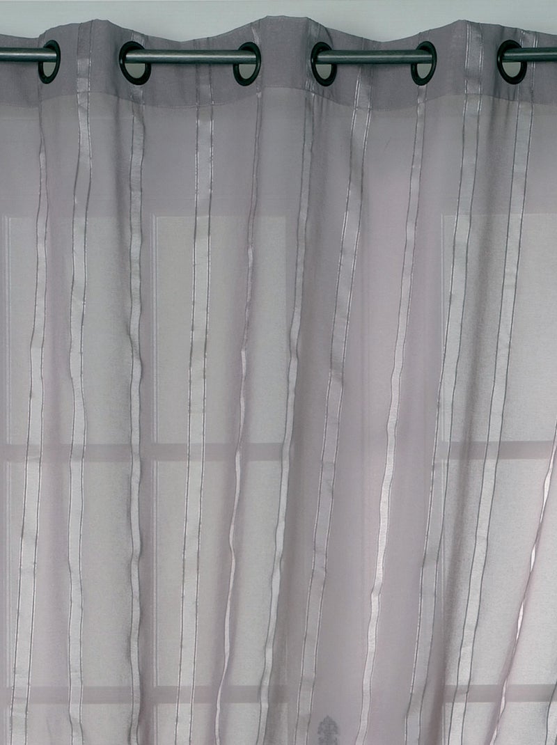 Visillo de etamina y rinas rayas brillantes Gris claro - Kiabi