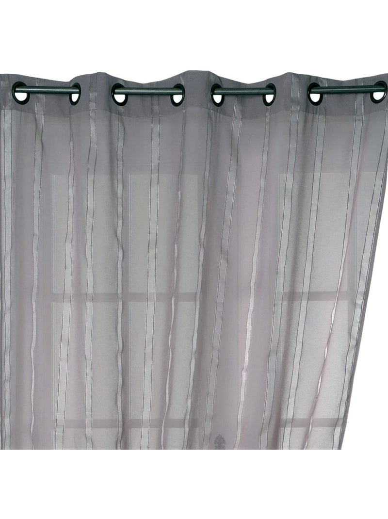 Visillo de etamina y rinas rayas brillantes Gris claro - Kiabi