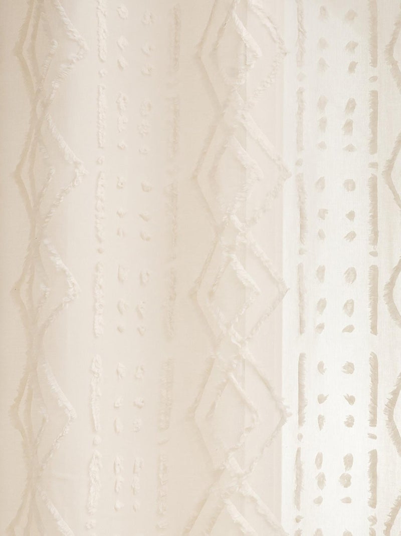 Visillo de jaquard limpio Beige - Kiabi