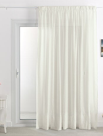 Visillo de lino uni con pesas y cinta fruncedora elegante