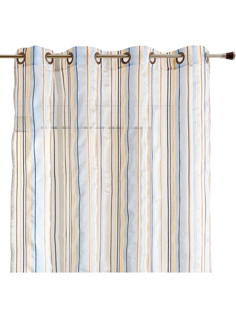Visillo de organza a rayas Azul - Kiabi