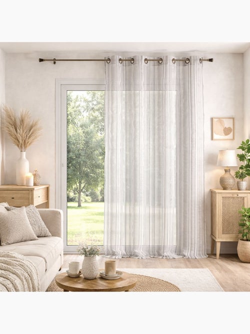 Visillo de organza a rayas - Kiabi
