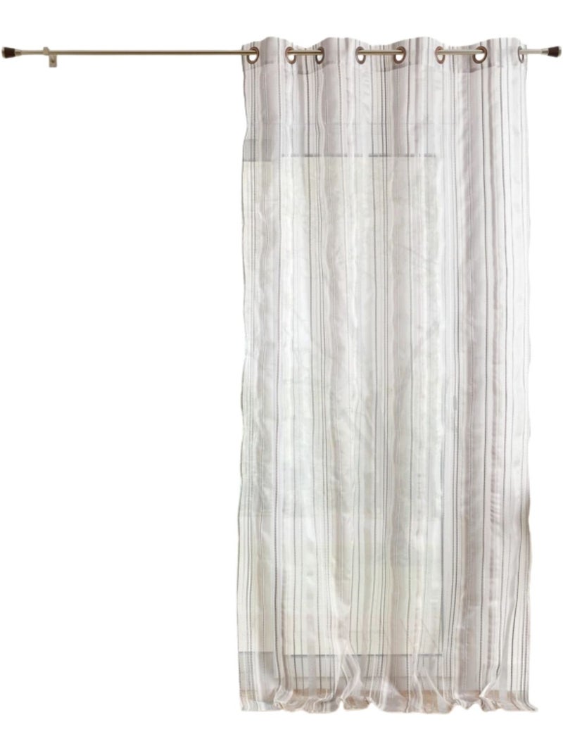 Visillo de organza a rayas Gris claro - Kiabi