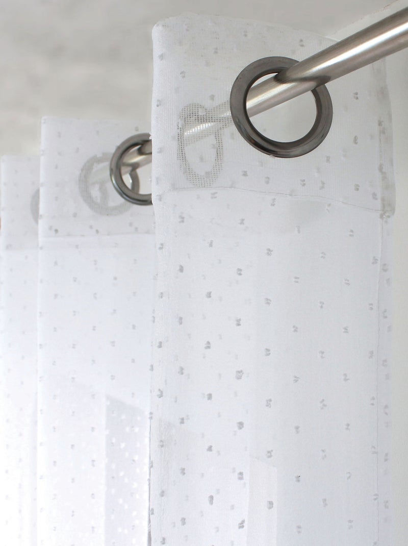 Visillo de organza con plumeti y ojales metálicos Blanco - Kiabi