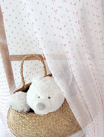 Visillo de organza con plumeti y ojales metálicos